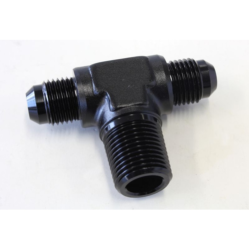 Aeroflow TEE -6AN WITH 3/8'' NPT ON SIDEBLACK AN TEE WITH NPT ON SIDE