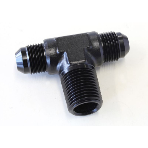 Aeroflow TEE -8AN WITH 1/2'' NPT ON SIDEBLACK AN TEE WITH NPT ON SIDE