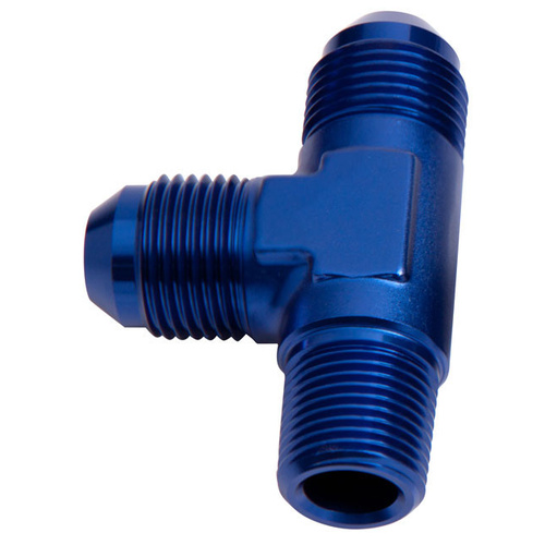 Aeroflow TEE -3AN WITH 1/8'' NPT ON RUN BLUE AN TEE WITH NPT ON RUN