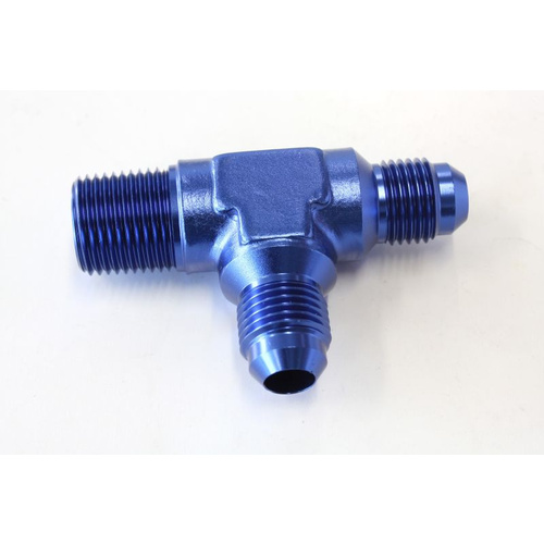 Aeroflow TEE -6AN WITH 3/8'' NPT ON RUN BLUE AN TEE WITH NPT ON RUN