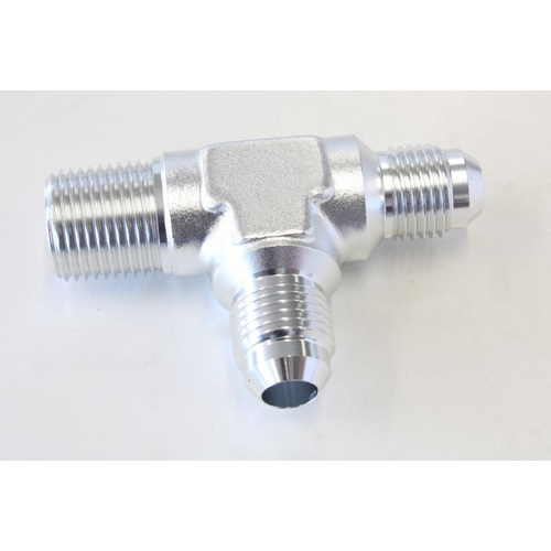 Aeroflow TEE -6AN WITH 3/8'' NPT ON RUN SIILVER AN TEE WITH NPT ON RUN