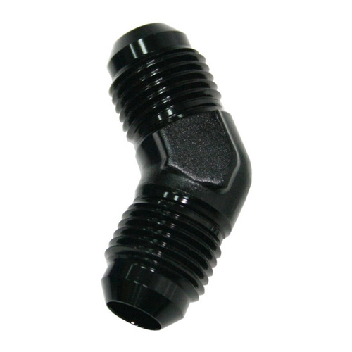 Aeroflow Male -6 45 Deg Union Black