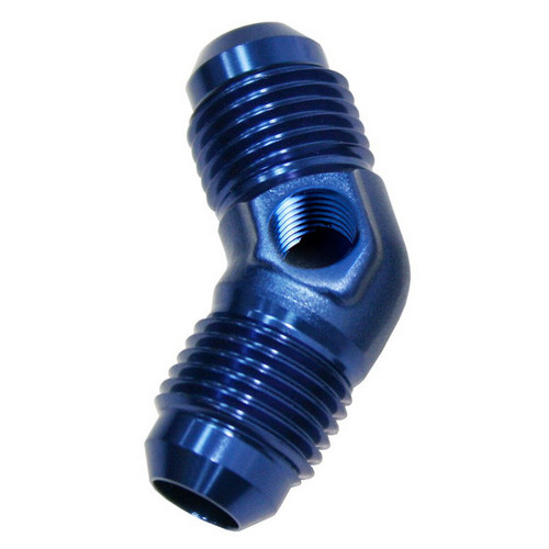 Aeroflow Male -8 45 Deg Union With 1/8''Port Blue