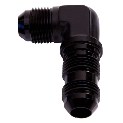 Aeroflow 90 DEG BULKHEAD -6AN BLACK BULKHEAD NUT SEPERATE