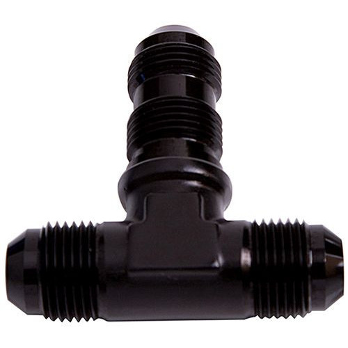 Aeroflow BULKHEAD TEE -4AN BLACK BULKHEAD ON SIDE
