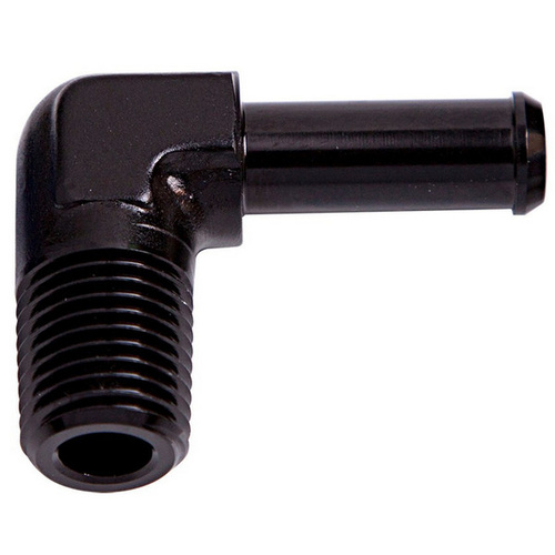 Aeroflow 90 DEG 1/2'' NPT TO 3/8'' BARB BLACK 90 DEG MALE TO MALE