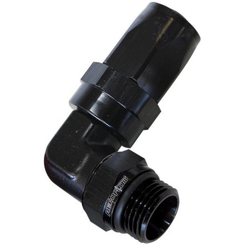 Aeroflow 90 Deg -8 Hose To Male -6 Thread Black