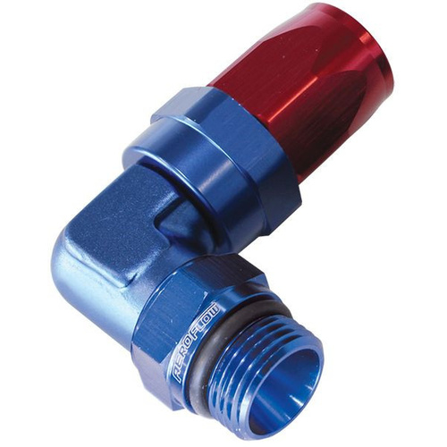 Aeroflow 90 DEG -12 ORB TO -16AN HOSE BLUE SWIVEL