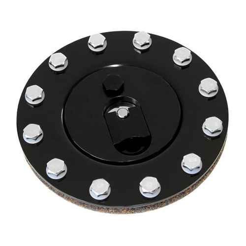 Aeroflow BLACK ALUMINIUM FUEL CAP ANODISED BLACK -GASKET-BOLTS