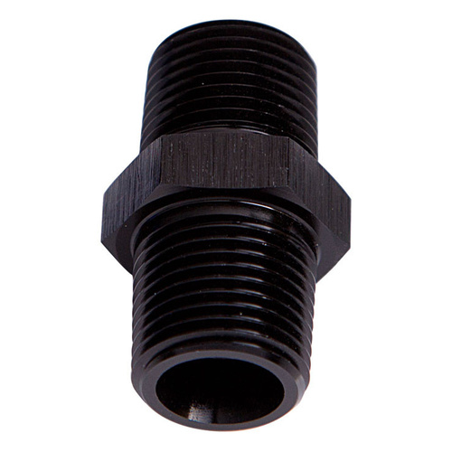 Aeroflow MALE COUPLER 1/4'' NPT BLACK MALE TO MALE