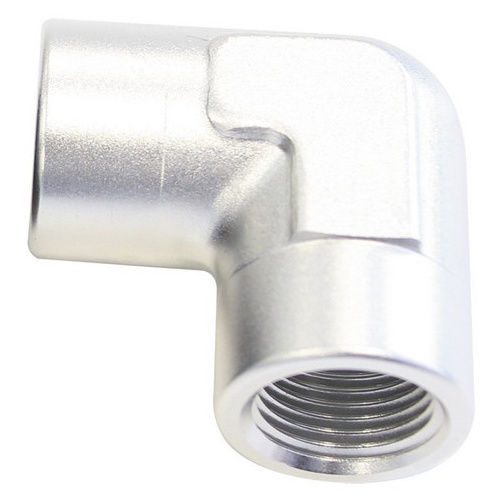 Aeroflow 90 Deg Female - Female Elbow 1/4 NPT Silver