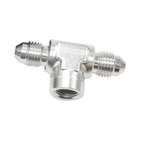Aeroflow -3AN MALE TEE WITH 1/8 ON SIDESILVER FEMALE 1/8'' NPT ON SIDE
