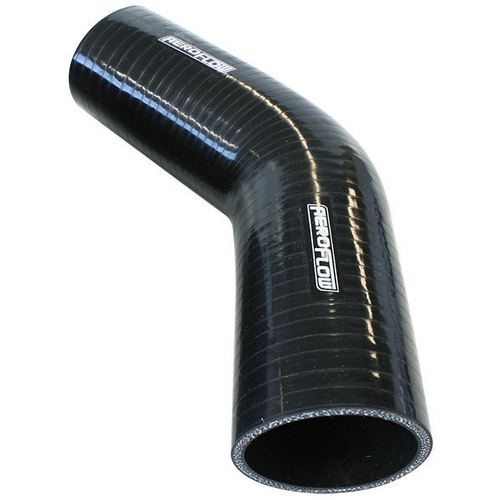 Aeroflow Silicone Hose 45 Deg; Black I.D .75'' 19mm Wall 4.5mm 145mm Leg AF 9202-075