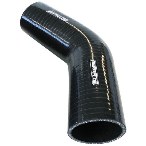 Aeroflow Silicone Hose 45 Deg Black I.D 1.25'' 32mm Wall 4.5mm 145mm Leg AF 9202-125
