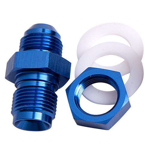 Aeroflow FUEL CELL FITTING -8AN BLUE FUEL CELL BULKHEAD FITT