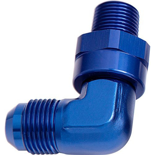Aeroflow 90 DEG 1/2'' NPT TO -10AN BLUE MALE SWIVEL THREAD