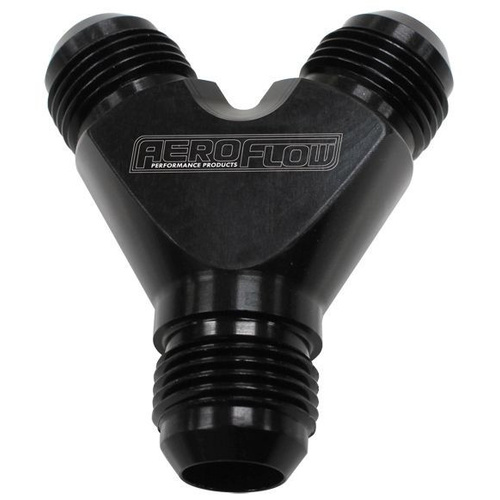 Aeroflow Y BLOCK -3AN BLACK 3X -3AN MALE