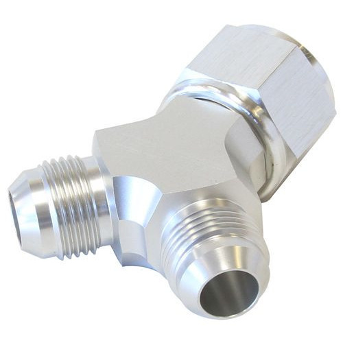 Aeroflow Y PIECE -8 SWIVEL NUT 2X -6AN SILVER