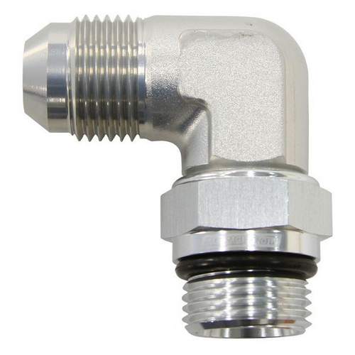 Aeroflow MALE -6 ORB 90 TO -6AN MALE SILVER FULL SWIVEL
