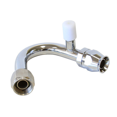Aeroflow -8 A/C W/CHARGE PORT 135 DEG STAINLESS
