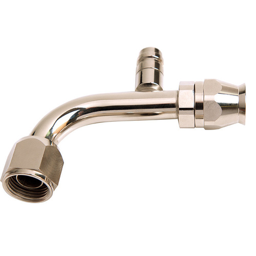 Aeroflow -8 A/C FITTING W/CHARGE 90 DEGSTAINLESS