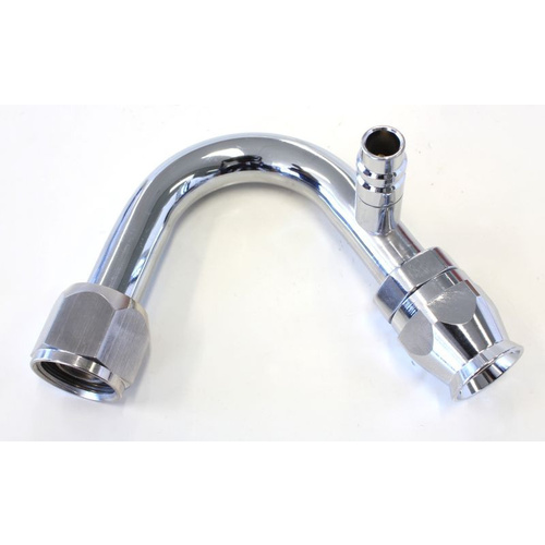Aeroflow -10 A/C W/CHARGE PORT 135 DEG STAINLESS