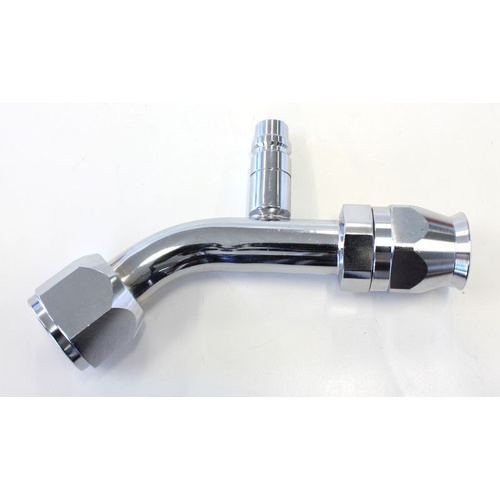 Aeroflow -10 A/C W/CHARGE PORT 45 DEG STAINLESS