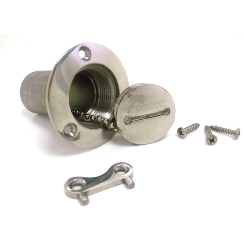 Stainless Steel Petrol Cap - 3" Flange & 1.5 Hose" Neck
