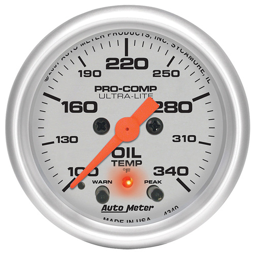 Auto Meter Ultra-Lite Series Oil Temperature Gauge AU4340