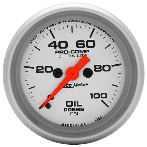 Auto Meter Ultra-Lite Series Oil Pressure Gauge AU4353