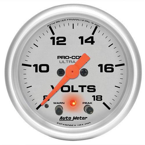 Auto Meter Ultra-Lite Series Voltmeter Gauge AU4383