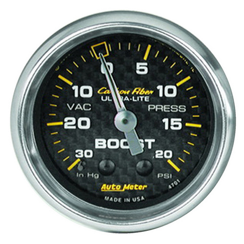 Auto Meter Carbon Fiber Series Boost/Vacuum Gauge AU4701