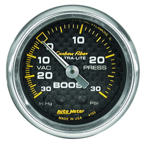 Auto Meter Carbon Fiber Series Boost/Vacuum Gauge AU4703
