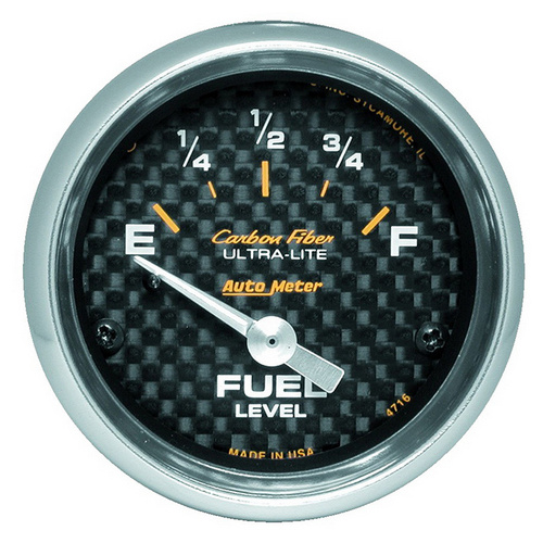 Auto Meter Carbon Fiber Series Fuel Level Gauge AU4716