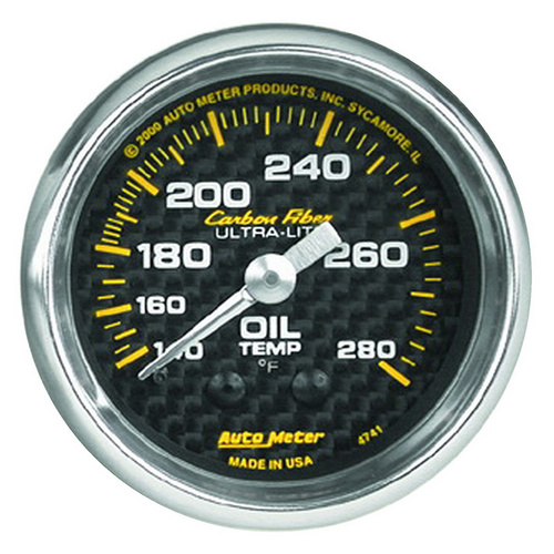 Auto Meter Carbon Fiber Series Oil Temperature Gauge AU4741