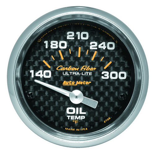 Auto Meter Carbon Fiber Series Oil Temperature Gauge AU4748