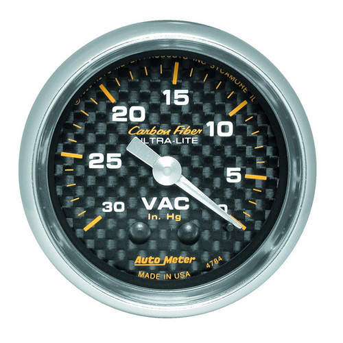 Auto Meter Carbon Fiber Series Vacuum Gauge AU4784