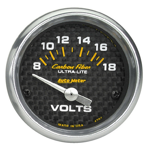 Auto Meter Carbon Fiber Series Voltmeter Gauge AU4791
