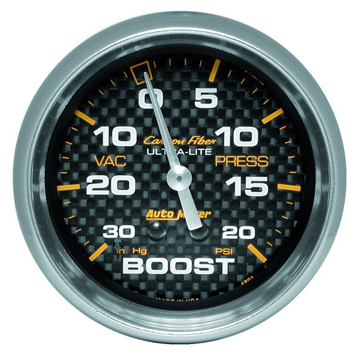 Auto Meter Carbon Fiber Series Boost/Vacuum Gauge AU4801