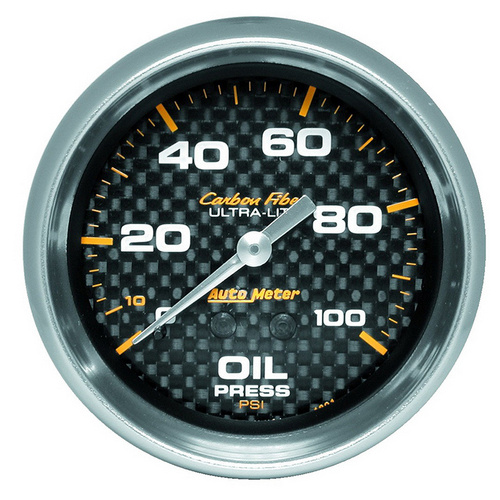 Auto Meter Carbon Fiber Series Oil Pressure Gauge AU4821