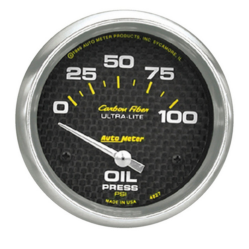 Auto Meter Carbon Fiber Series Oil Pressure Gauge AU4827