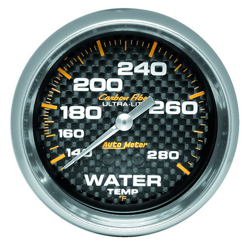Auto Meter Carbon Fiber Series Water Temperature Gauge AU4831
