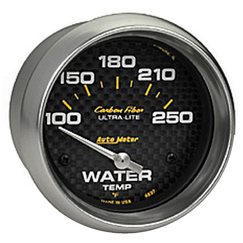 Auto Meter Carbon Fiber Series Water Temperature Gauge AU4837