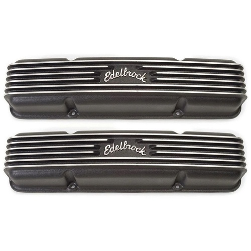 Edelbrock Classic Aluminium Series Valve Covers fits SBC 262-400 59-86 ED41453