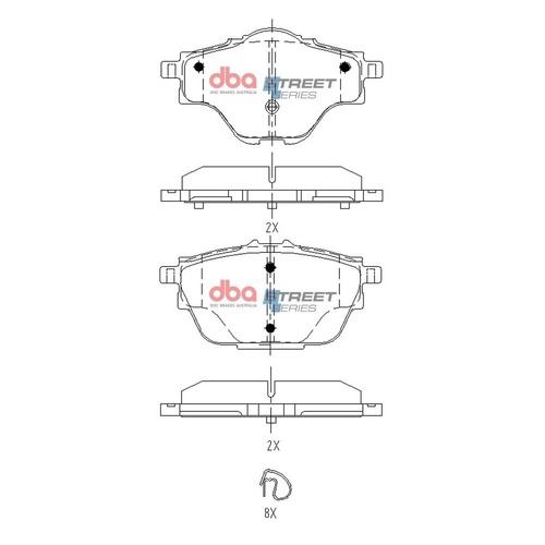 DBA DB15165SS Street Series Brake Pad Set Rear