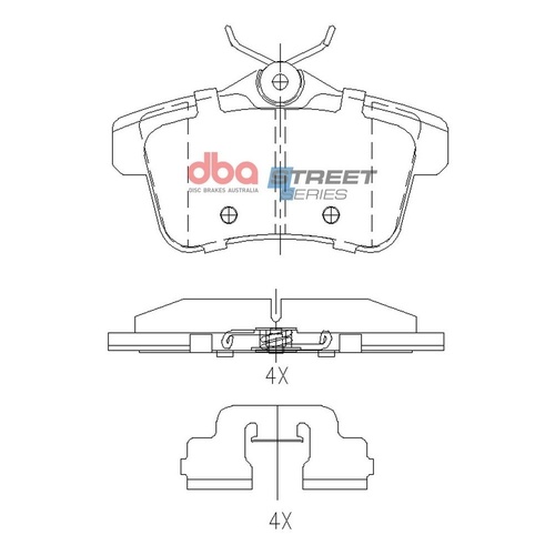 DBA DB15167SS Street Series Brake Pad Set Rear