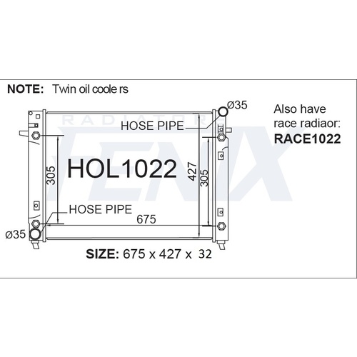 Radiator - Heavy Duty 32mm Core (HOL1022-PA32A)
