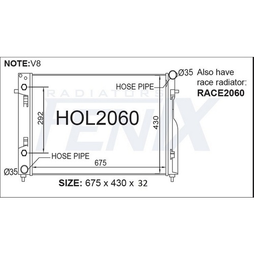 Radiator - Heavy Duty 32mm Core (HOL2060-PA32A)