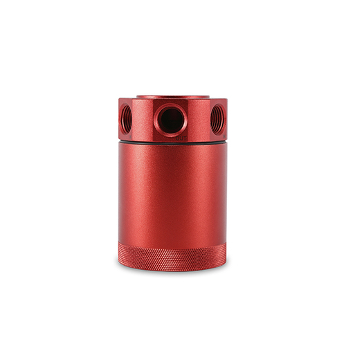 Mishimoto Compact Baffled Oil Catch Can, 3-Port, Red