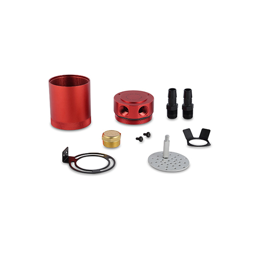 Mishimoto Compact Baffled Oil Catch Can, 2-Port, Red